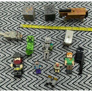 Minecraft Action Figures Set With Creeper Alex Skeleton Horse Wolf & More